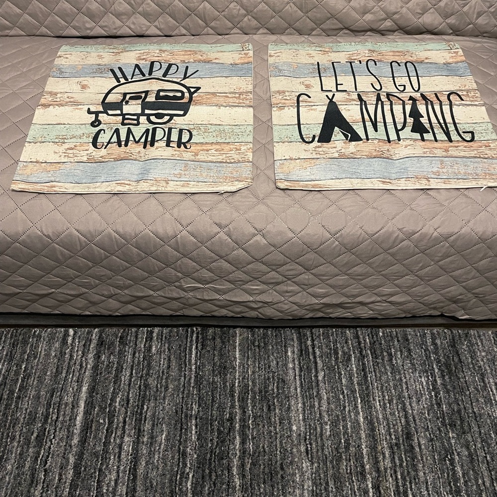 Camping Pillow Covers. Set of 2. Size 18 X 18. Brand New. #1033.